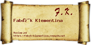 Fabók Klementina névjegykártya